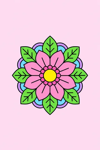 Mandala coloring pages, colored in