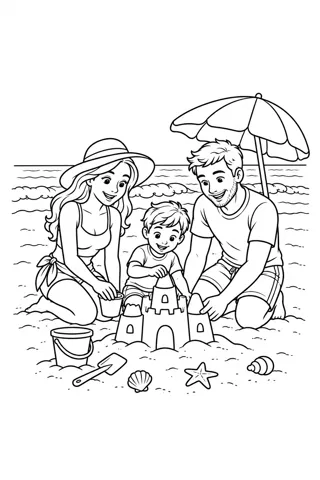 Family at the beach