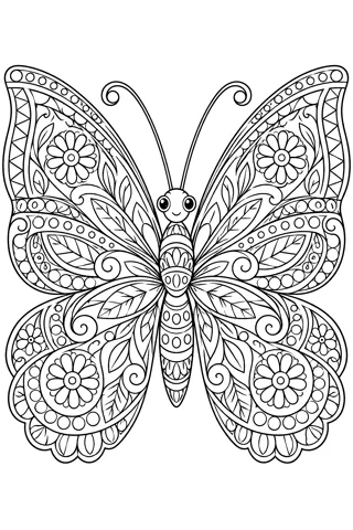Butterfly with Patterned Wings coloring page