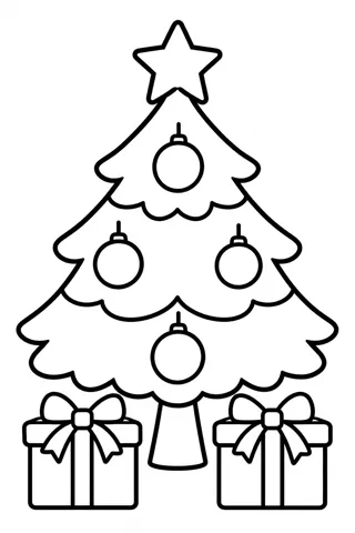 Simple Christmas Tree coloring page