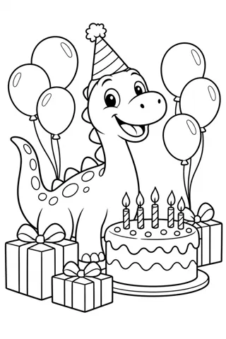 Dinosaur Birthday Party coloring page