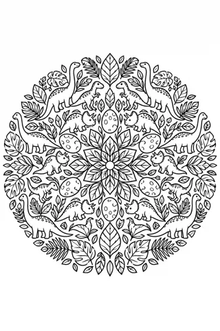 Dinosaur Mandala coloring page