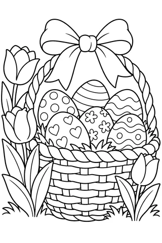 Easter Basket Full of Eggs coloring page