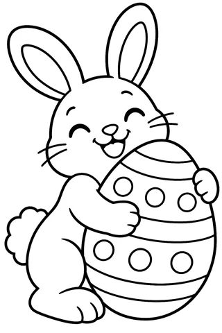 Easter Bunny with a Big Egg coloring page