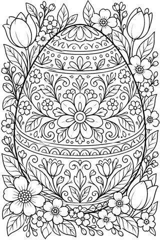Decorated Easter Egg Pattern coloring page