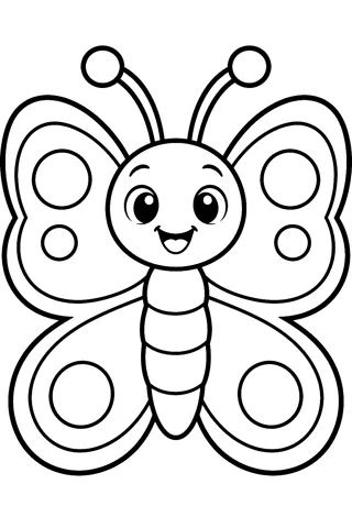 Happy Butterfly coloring page