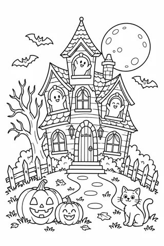 Friendly Haunted House coloring page