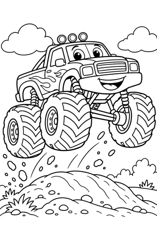 Monster Truck Jump coloring page