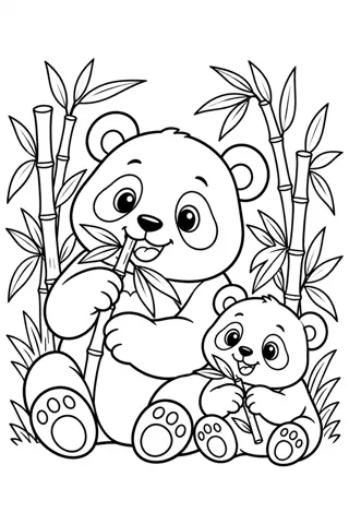 Panda Eating Bamboo coloring page