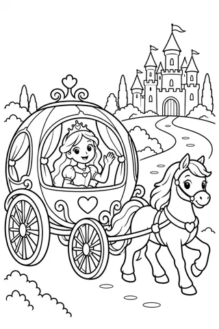 Princess Carriage coloring page