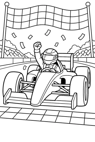 Race Car at the Finish Line coloring page