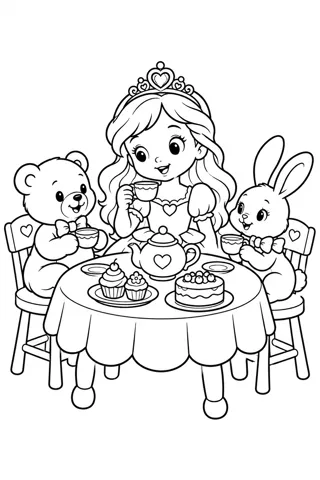Royal Tea Party coloring page