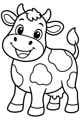 Smiling Cow coloring page