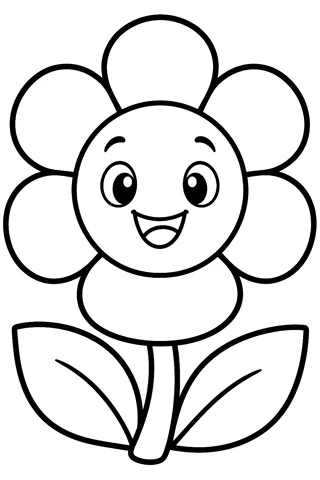 Big Smiling Flower coloring page