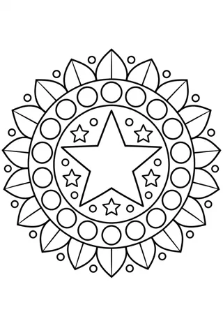 Big Star Mandala coloring page