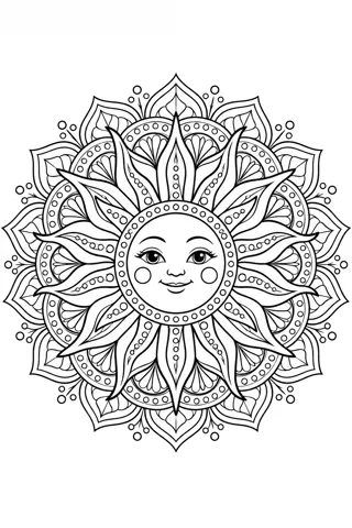 Sun Mandala coloring page