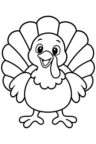 Happy Thanksgiving Turkey coloring page