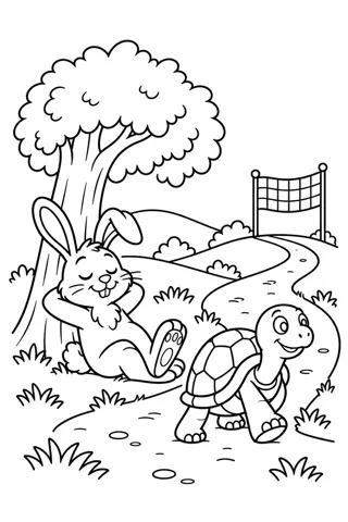 The Tortoise and the Hare coloring page