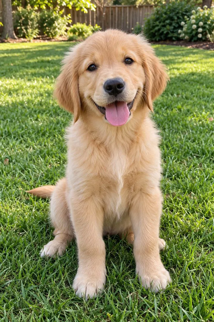 Original photo of a golden retriever
