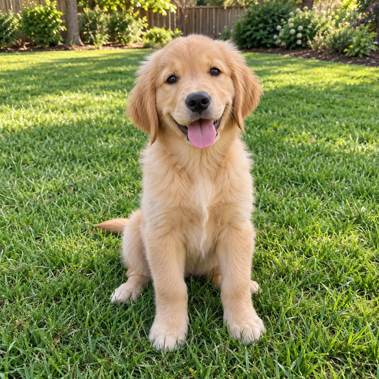 Original photo of a golden retriever