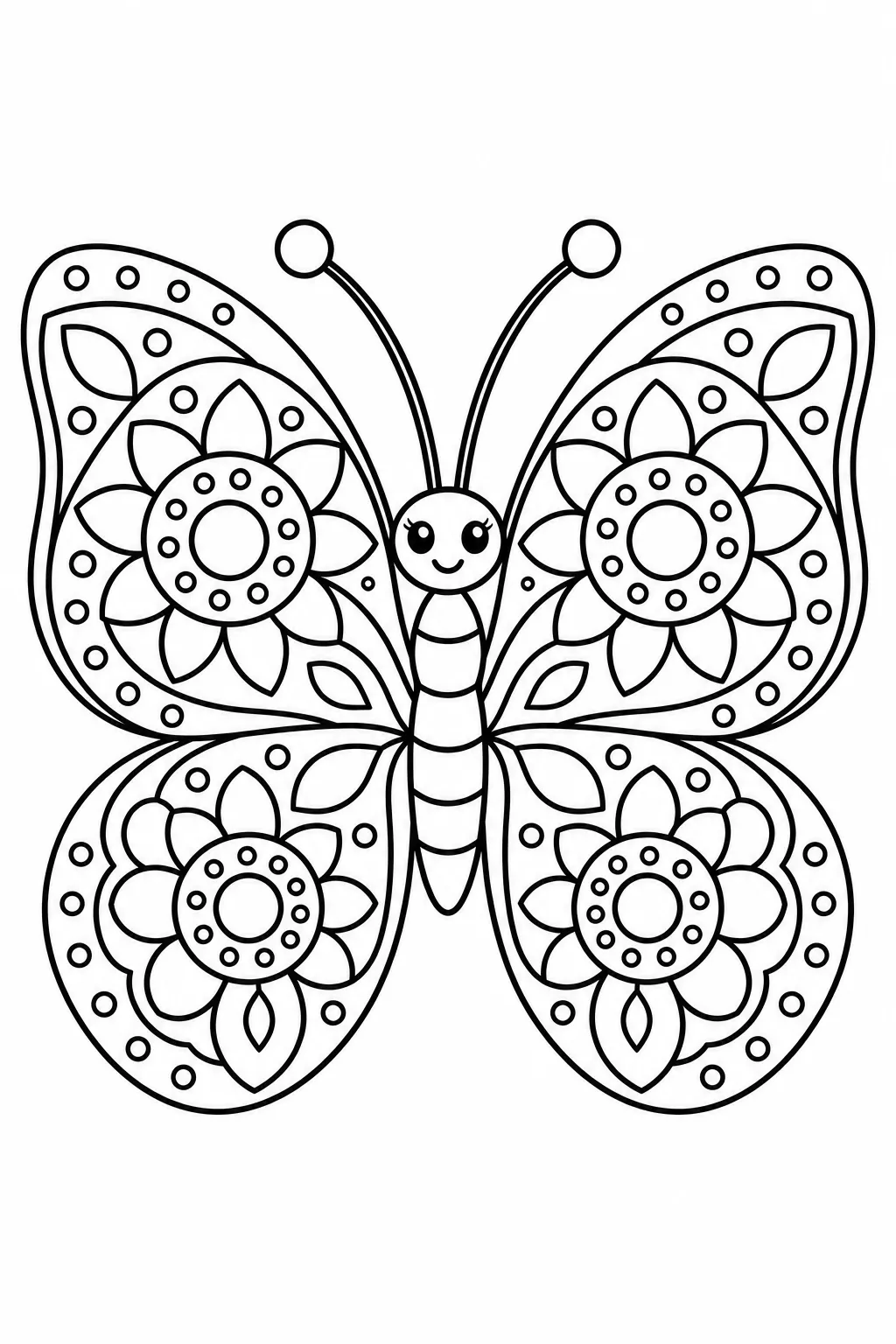 Butterfly Mandala Coloring Page