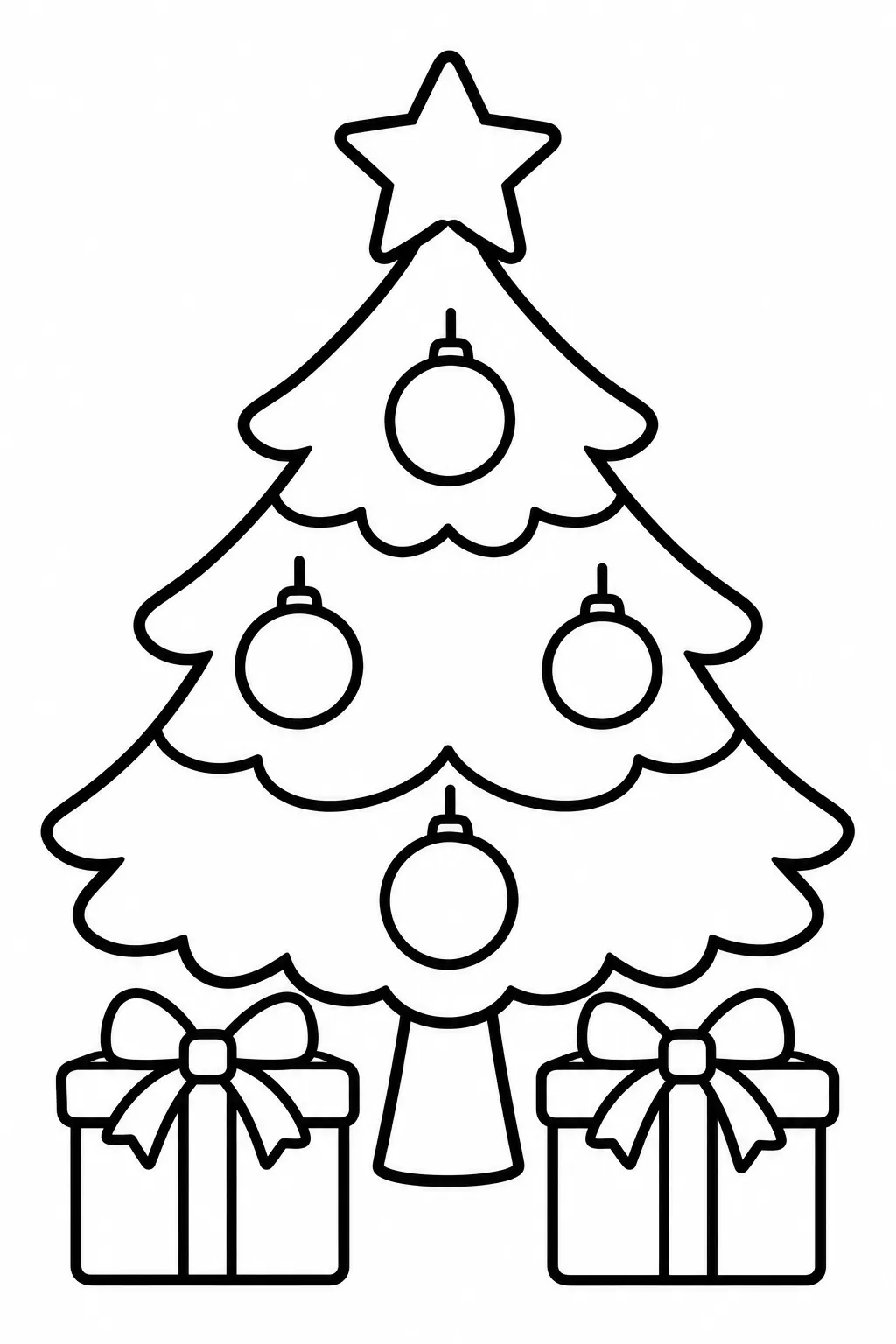 Simple Christmas Tree Coloring Page