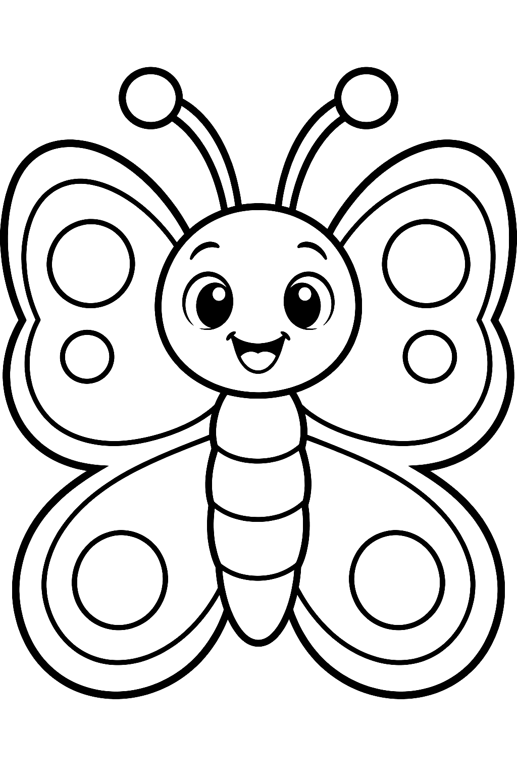 Happy Butterfly Coloring Page