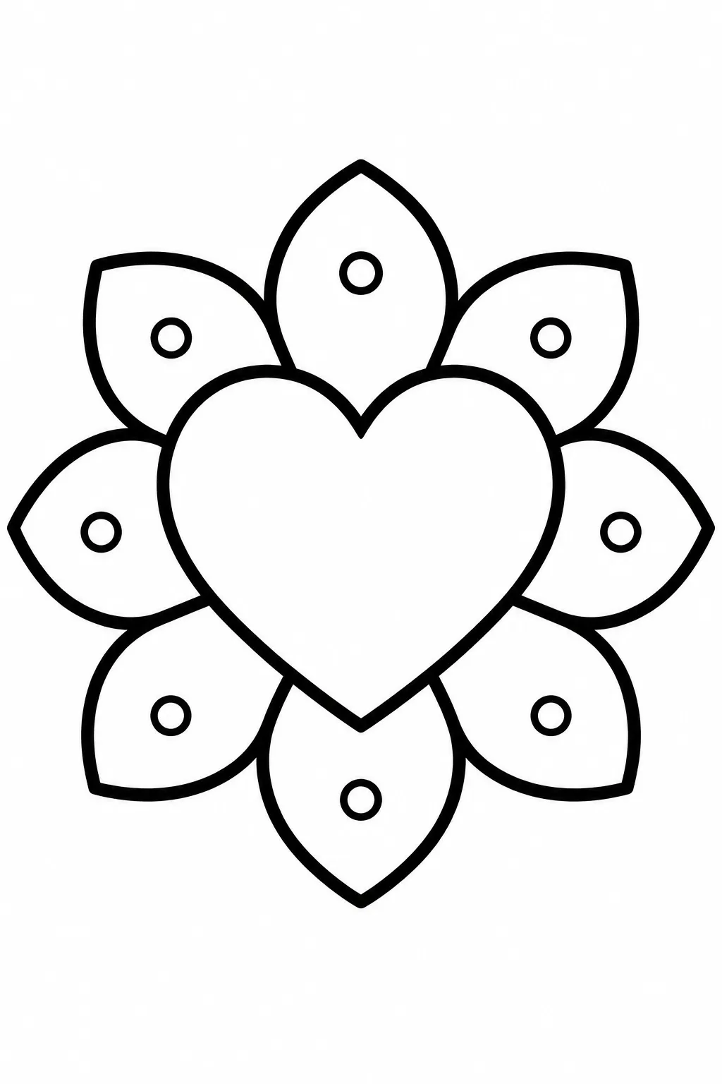 Simple Heart Mandala Coloring Page