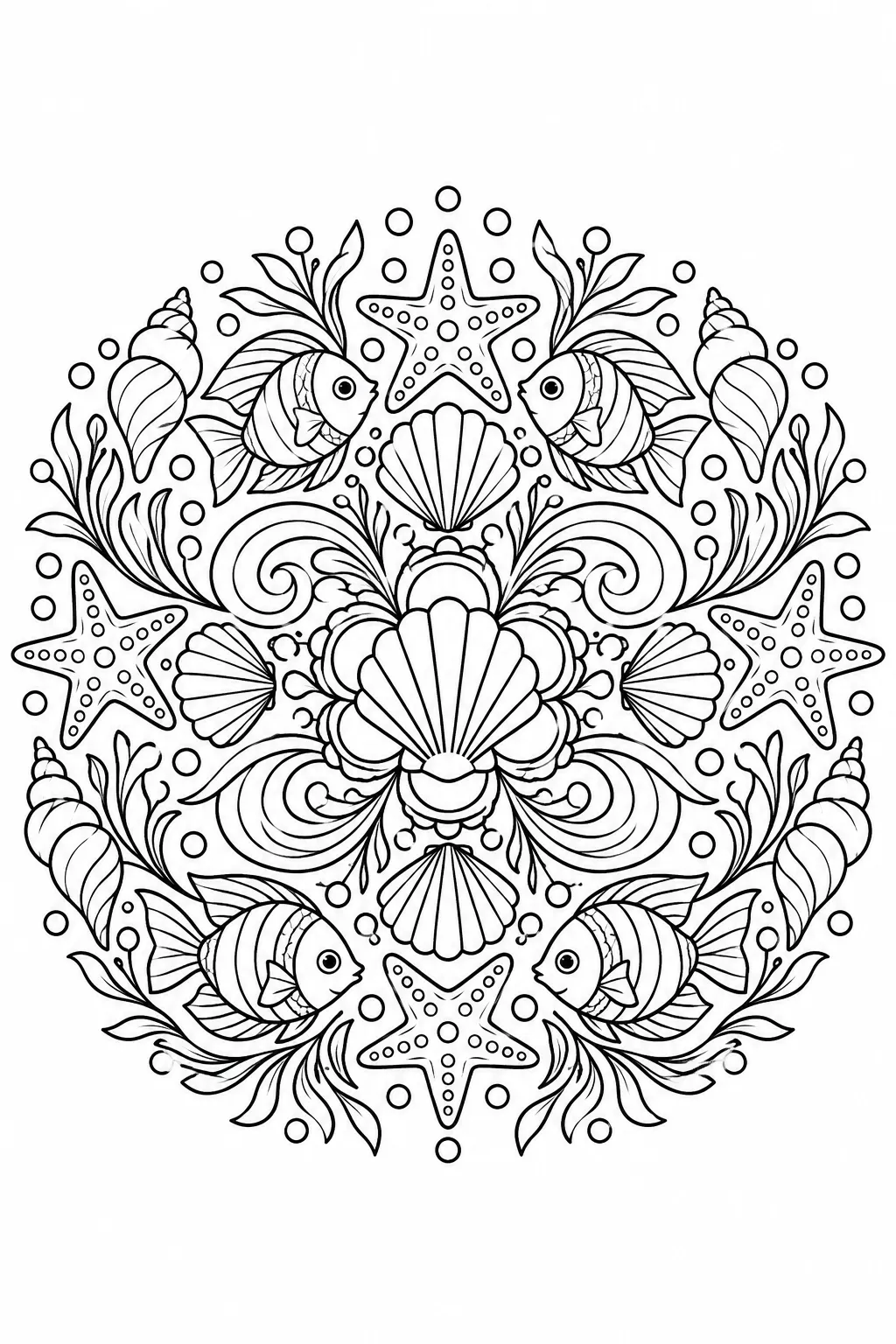 Ocean Mandala Coloring Page
