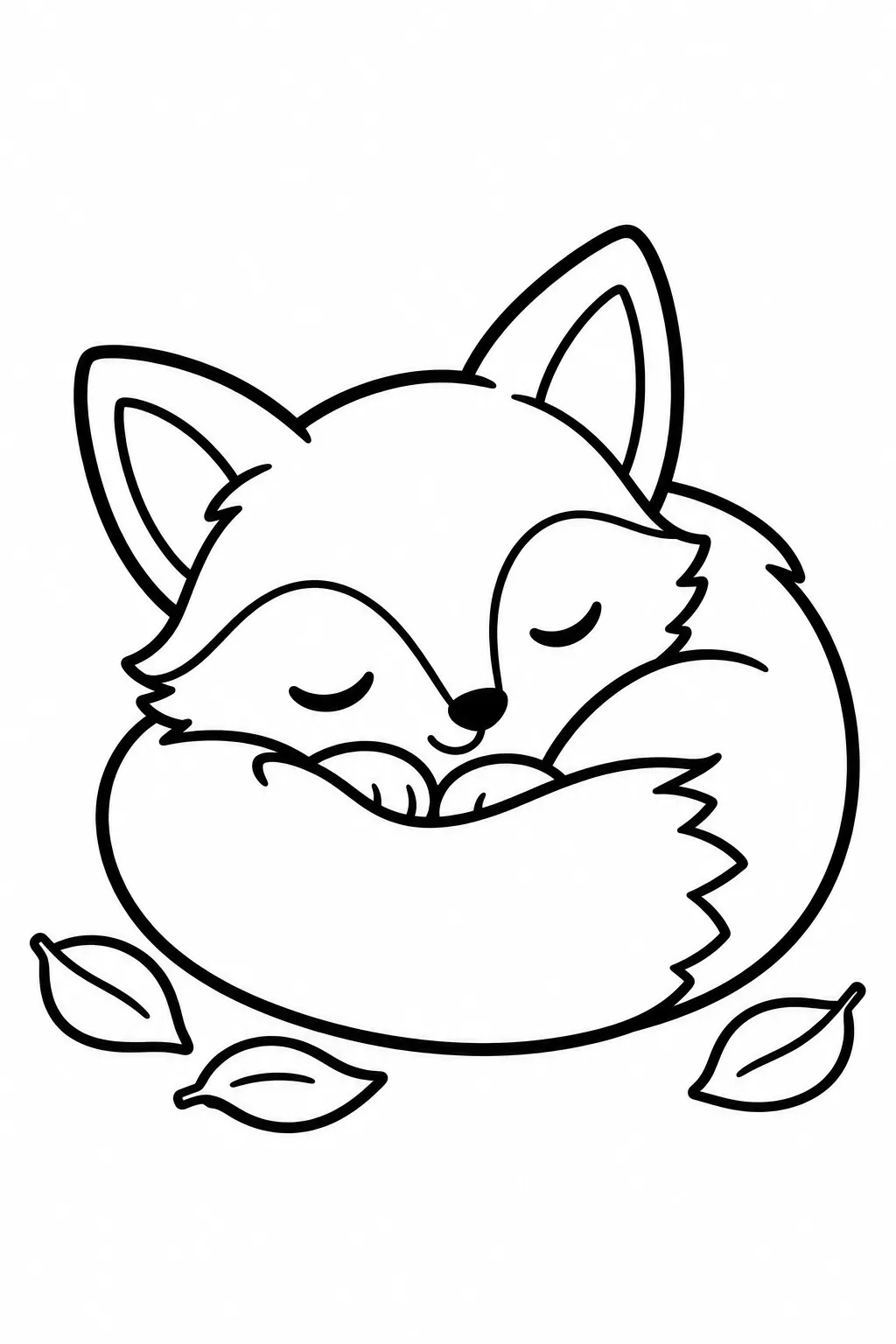 Sleepy Fox Coloring Page