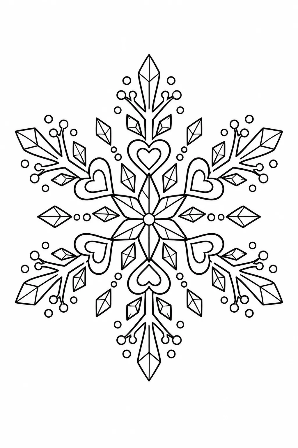 Snowflake Mandala Coloring Page