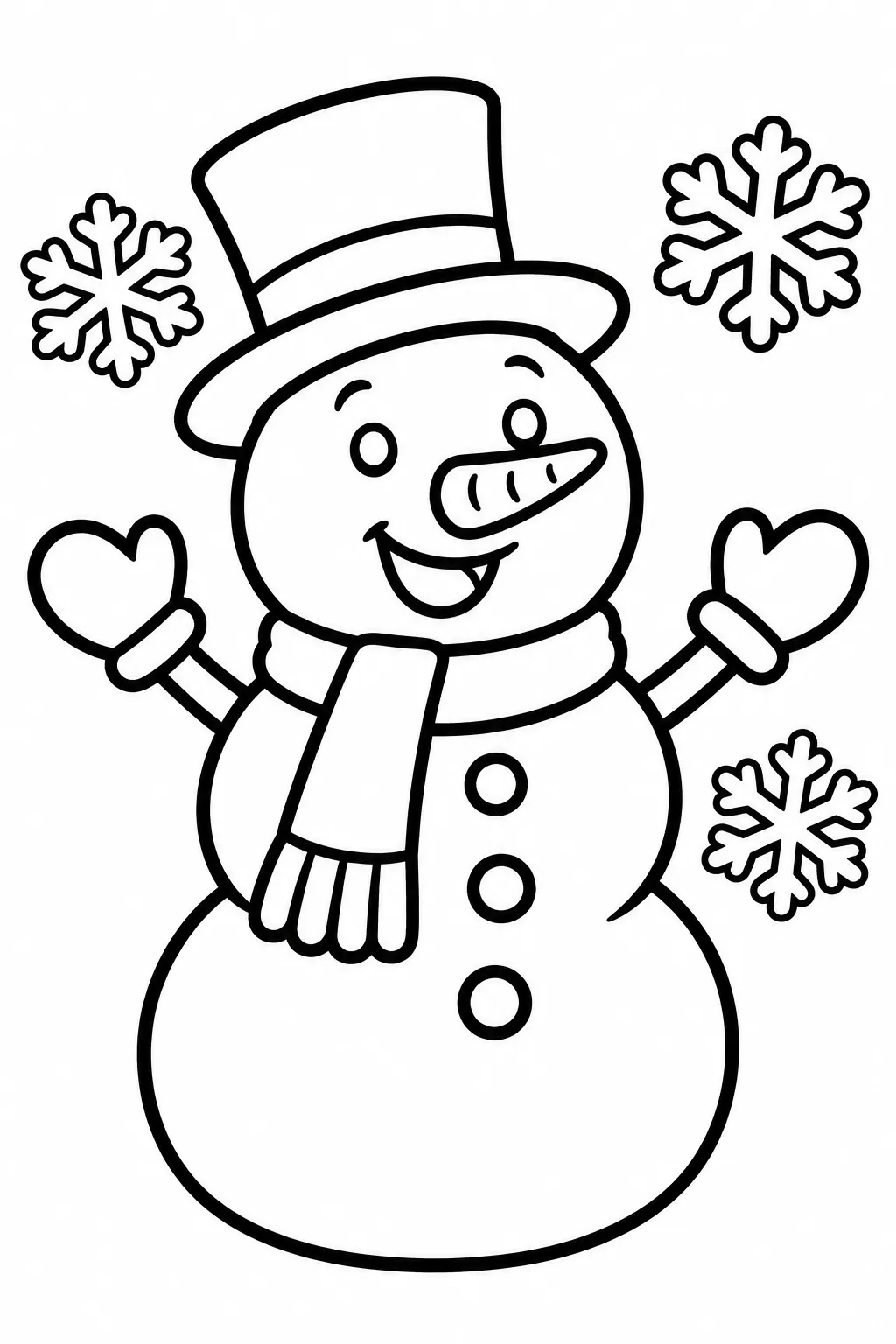 Happy Snowman Coloring Page