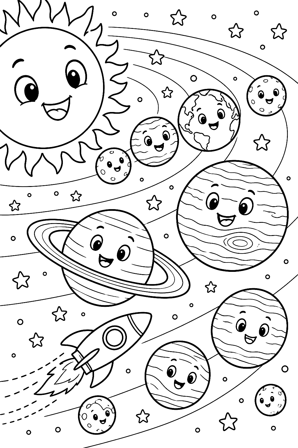 Planets of the Solar System Coloring Page