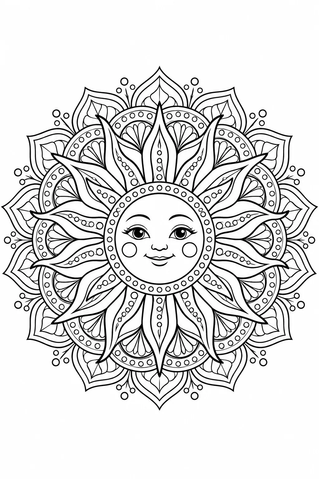 Sun Mandala Coloring Page